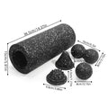 High Density Foam Roller for Deep Tissue Back Pain Relief – Speckled Black Firm Muscle Roller for Exercise, Yoga, Recovery & Physical Therapy