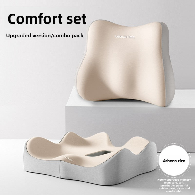 Ergonomic Lumbar Support Pillow for Office Chair & Car Seat – Memory Foam Lower Back Support Cushion for Pain Relief & Posture Alignment