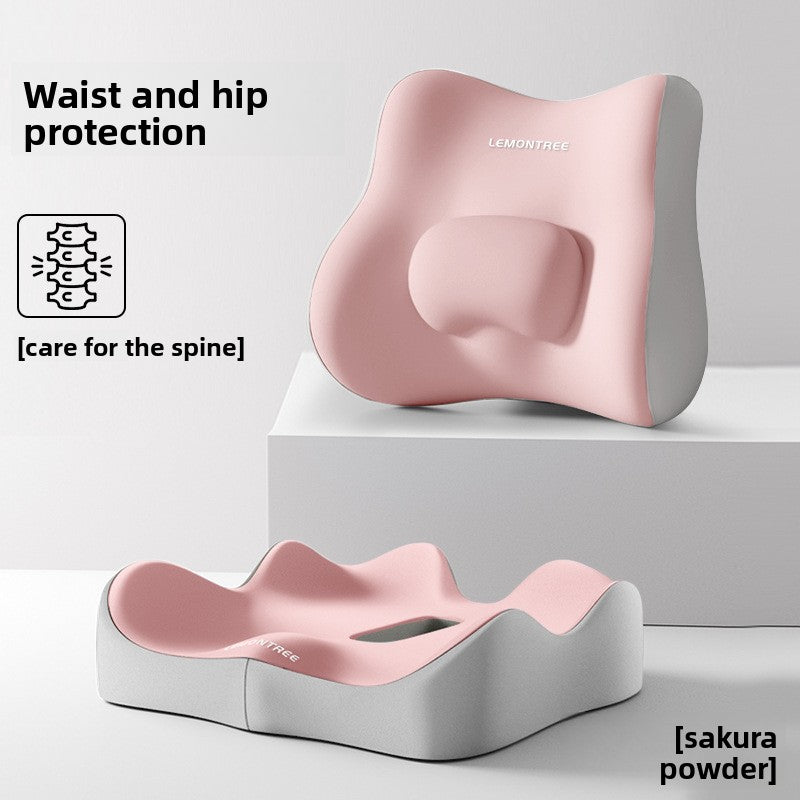 Ergonomic Lumbar Support Pillow for Office Chair & Car Seat – Memory Foam Lower Back Support Cushion for Pain Relief & Posture Alignment