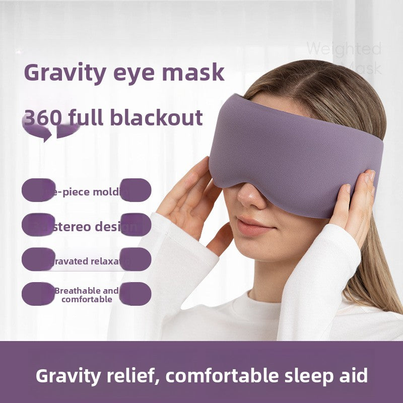 Weighted Eye Mask 100% Light Blocking – 3D Contoured Sleep Mask with Gravity Beads for Zero Pressure, Eye Fatigue Relief & Shift Work