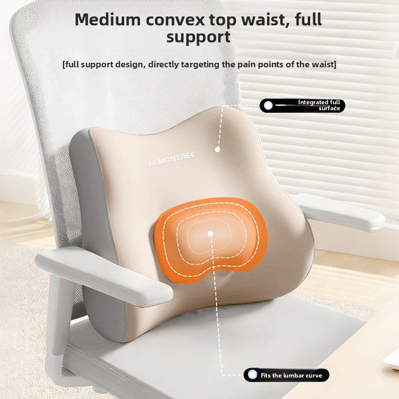 Ergonomic Lumbar Support Pillow for Office Chair & Car Seat – Memory Foam Lower Back Support Cushion for Pain Relief & Posture Alignment