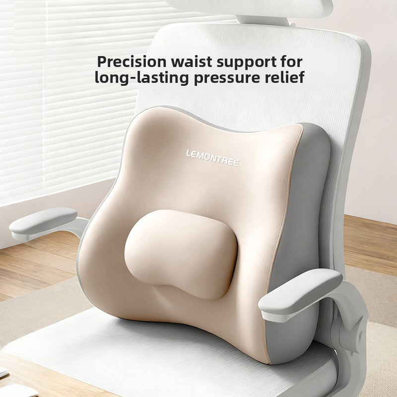 Ergonomic Lumbar Support Pillow for Office Chair & Car Seat – Memory Foam Lower Back Support Cushion for Pain Relief & Posture Alignment