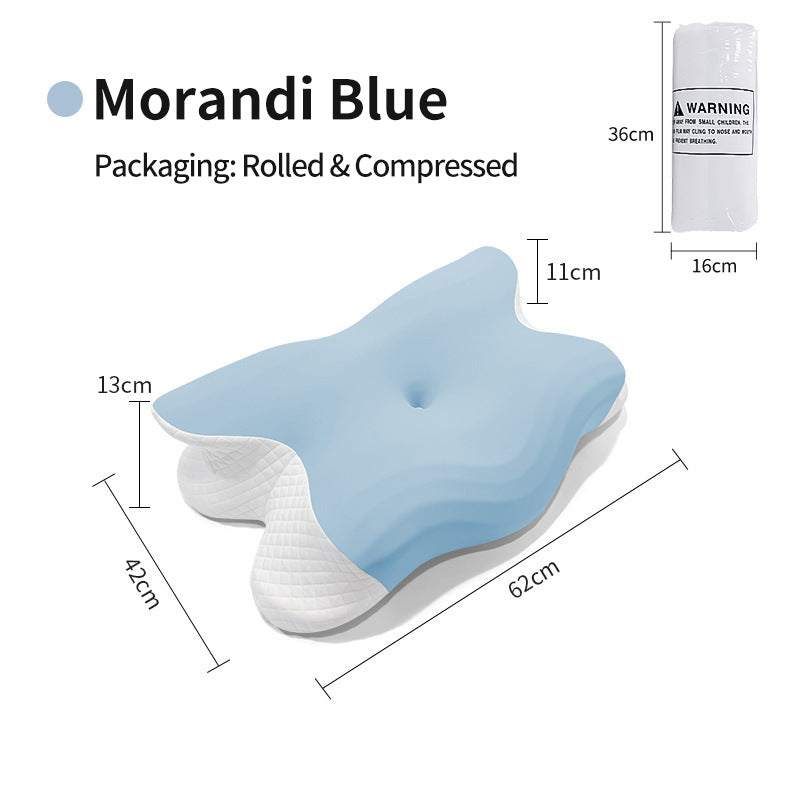 Ergonomic Cervical Memory Foam Neck Pillow – Contour Orthopedic Support Pillow for Neck Pain Relief & Side Sleepers